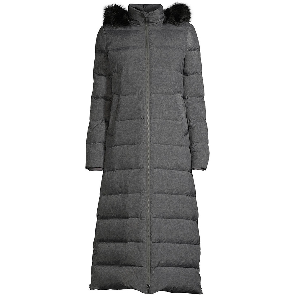 Lands End Women's Down Maxi Winter Coat in Dark Stone Heather NWT size S (6-8)
